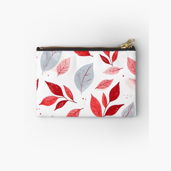 Item preview, Cheeful Christmas Leaf Print Cute Holiday Pattern Red and White designed and sold by LeafPrints.