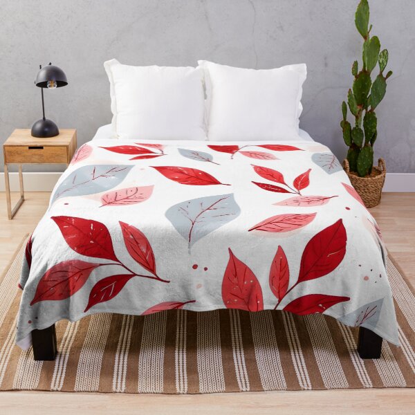 Item preview, Cheeful Christmas Leaf Print Cute Holiday Pattern Red and White designed and sold by LeafPrints.