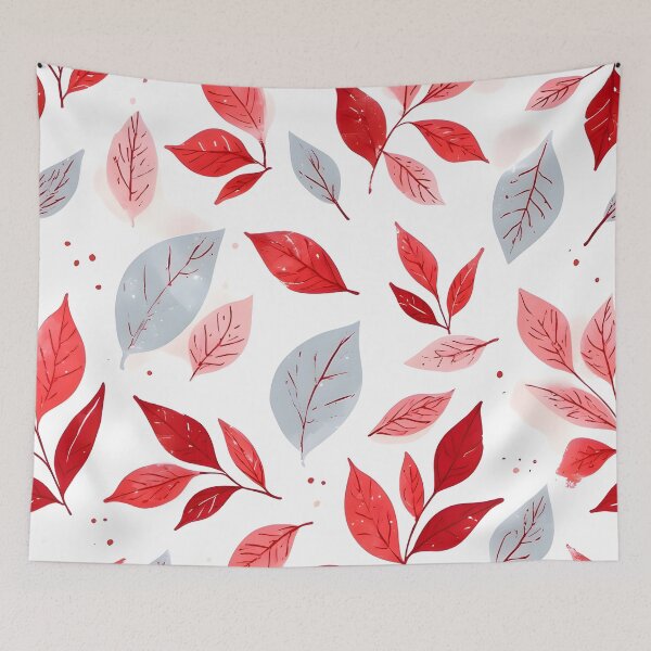 Item preview, Cheeful Christmas Leaf Print Cute Holiday Pattern Red and White designed and sold by LeafPrints.