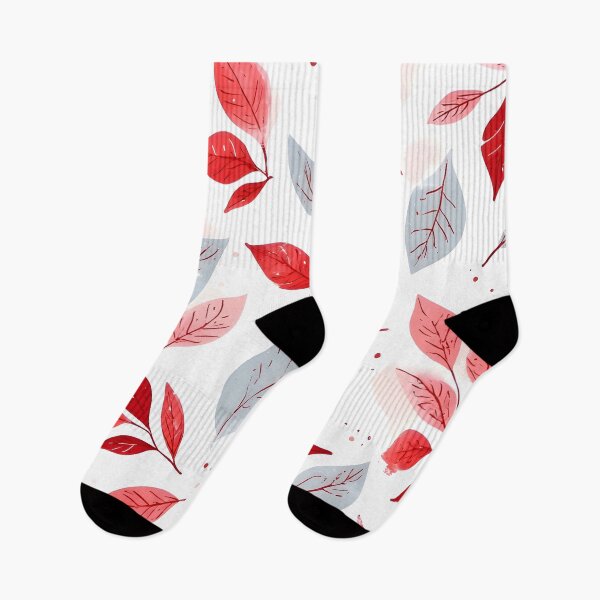 Item preview, Cheeful Christmas Leaf Print Cute Holiday Pattern Red and White designed and sold by LeafPrints.