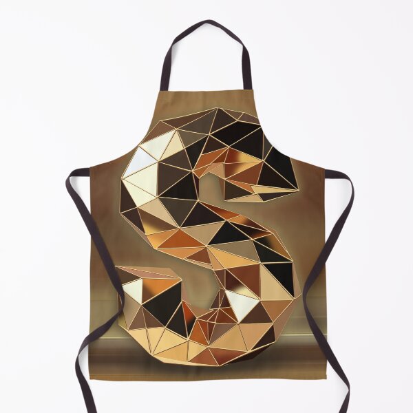 Item preview, Golden Low Poly S — 3D Letter Art on Brown Background designed and sold by InFrameVision.