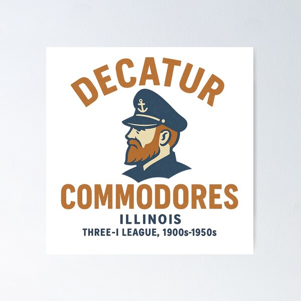 Item preview, Decatur Commodores – Illinois Baseball Team (1900s–1950s Vintage Logo) designed and sold by BackstopAndCo.