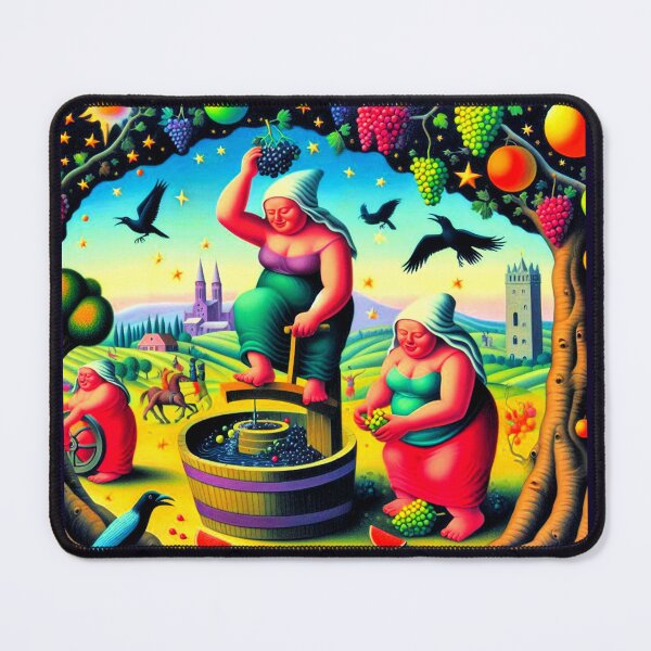 Item preview, The Grape Rite – Surreal Harvest in the Orchard of Excess designed and sold by daweave77.