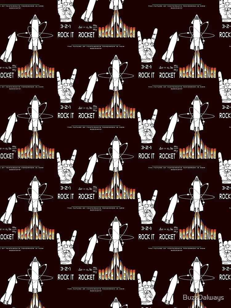 Thumbnail 3 of 3, Scarf, 3-2-1 ROCK IT - ROCKET - ROCKET SCIENCE designed and sold by BuzzDalways.