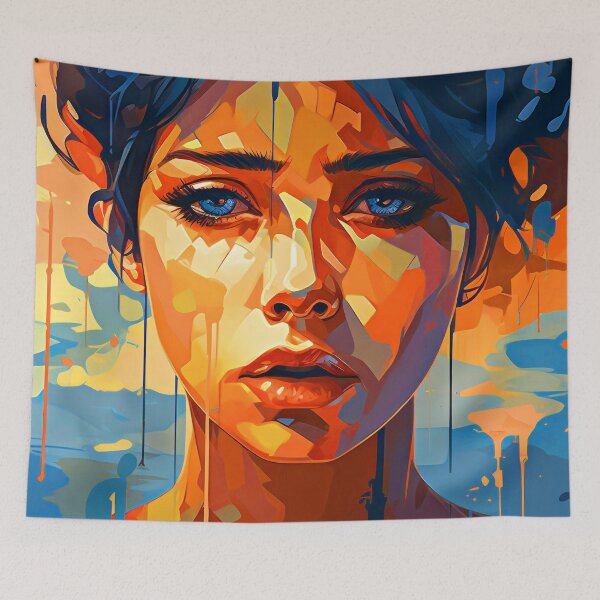 Item preview, Woman With The Blue Eyes Futuristic Digital Art  designed and sold by DEC02.