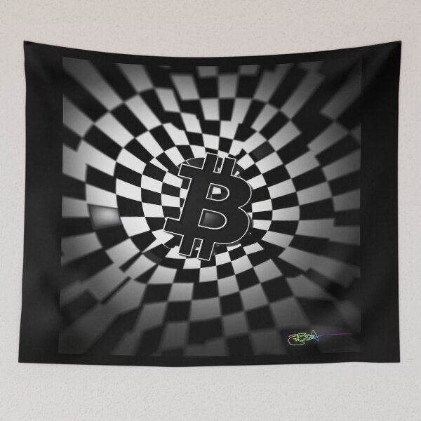 Item preview, Shadow Grid Op Art Bitcoin designed and sold by Benito Del Ray.