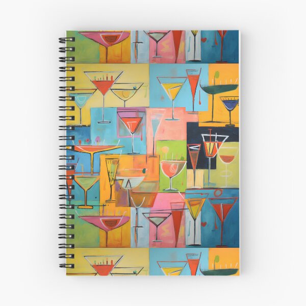 Item preview, Sippin and Chillin with Vibrant Cocktail Glasses in Abstract Geometric Harmony designed and sold by OlfactoART Studio.