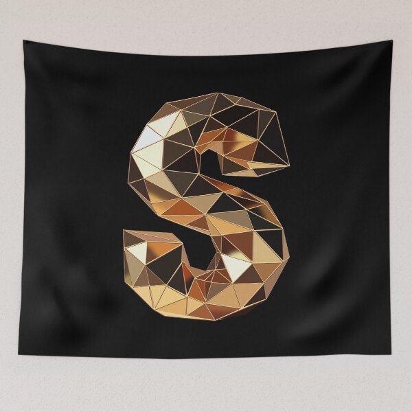 Item preview, Golden Low Poly S — 3D Letter Sticker / Transparent Background designed and sold by InFrameVision.