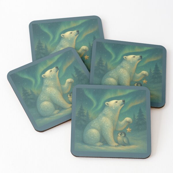 Item preview, Aurora Guardians – Polar Bear and Penguin designed and sold by GeoWild Designs.