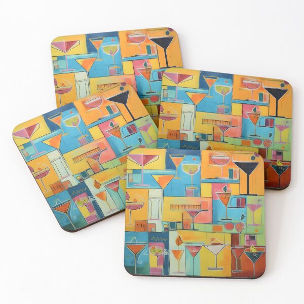 Item preview, Colorful Abstract Cocktail Artwork Celebrating Mixology and Signature Drinks in Vibrant Geometry designed and sold by OlfactoART Studio.