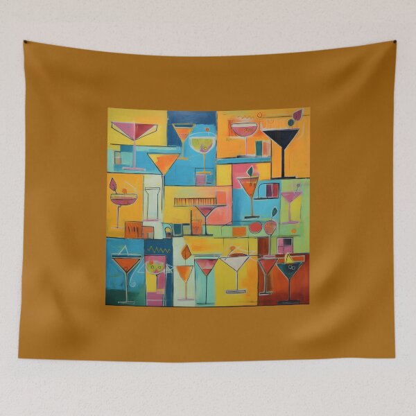 Item preview, Colorful Abstract Cocktail Artwork Celebrating Mixology and Signature Drinks in Vibrant Geometry designed and sold by OlfactoART Studio.