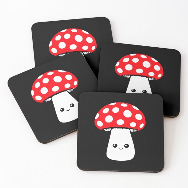 Item preview, Mushroom Happy Cute Smiling Face Kawaii Cheerful Spotted designed and sold by shirt-o-mat.