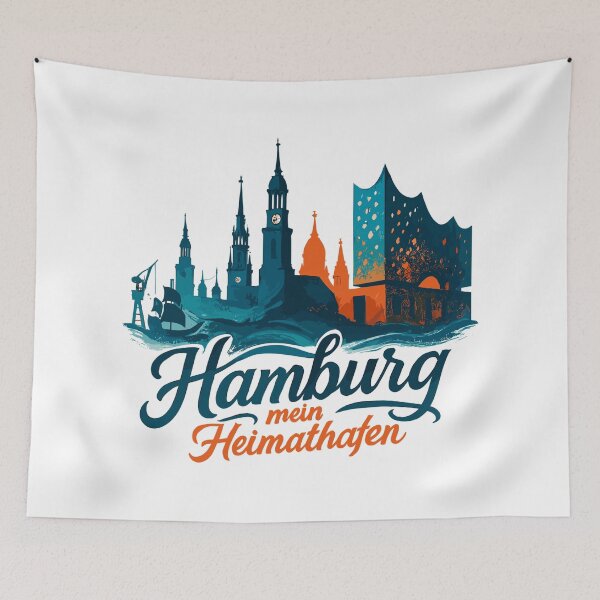 Item preview, Hamburg My Home Port City Silhouette Gift designed and sold by Pineapple-Tree.