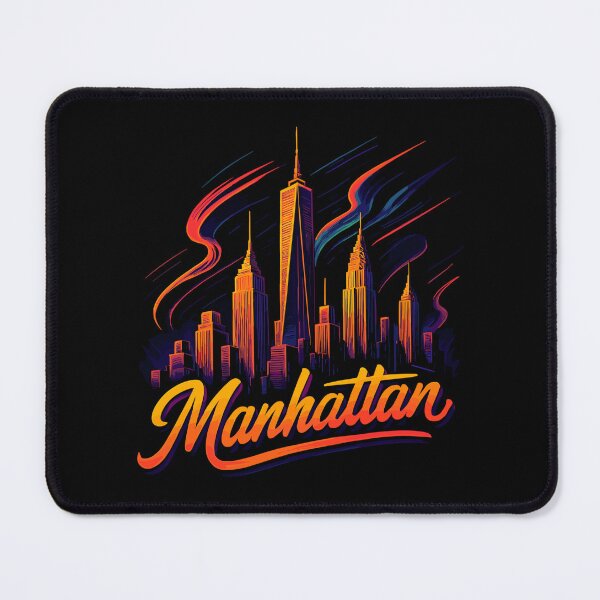 Item preview, Manhattan City New York Silhouette Neon Skyline Gift designed and sold by Pineapple-Tree.