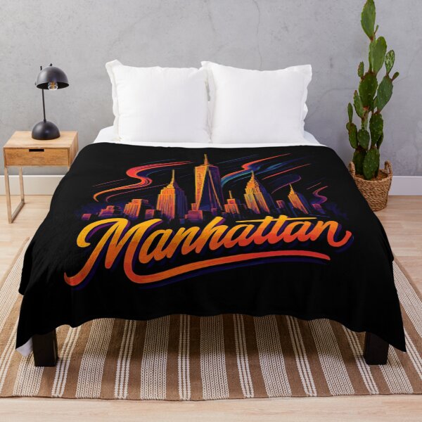 Item preview, Manhattan City New York Silhouette Neon Skyline Gift designed and sold by Pineapple-Tree.