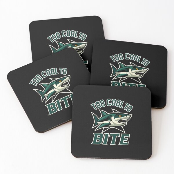 Item preview, TOO COOL TO BITE — Teal Shark Emblem designed and sold by Cabrasco.