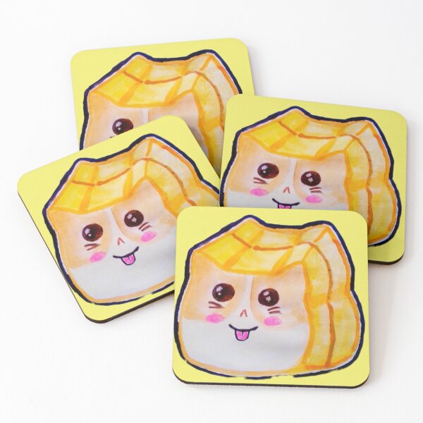 Item preview, Mischievous Kawaii Fox Slice bread food watercolor illustration  designed and sold by happiartworks .