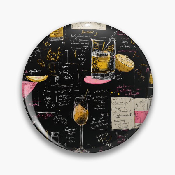 Item preview, Stylized Cocktail Collage Artwork with Handwritten Notes Highlighting Colorful Drinks designed and sold by OlfactoART Studio.