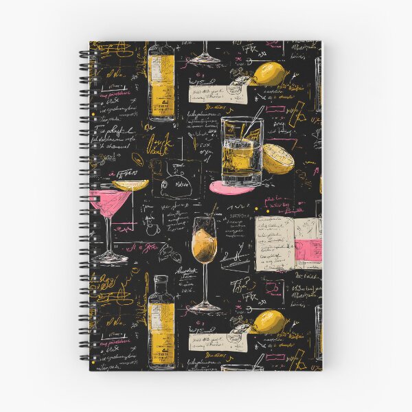 Item preview, Stylized Cocktail Collage Artwork with Handwritten Notes Highlighting Colorful Drinks designed and sold by OlfactoART Studio.