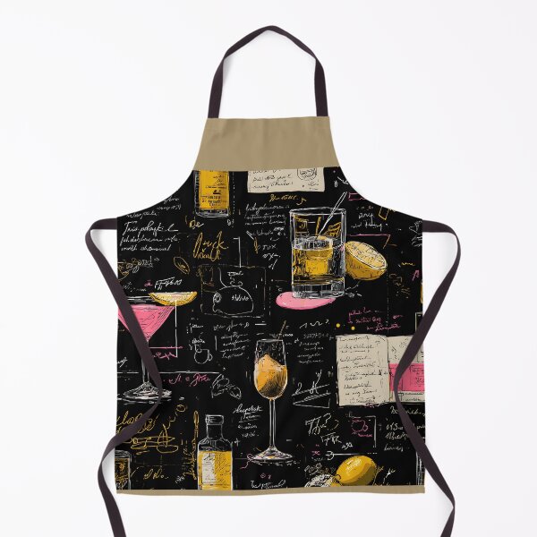 Item preview, Stylized Cocktail Collage Artwork with Handwritten Notes Highlighting Colorful Drinks designed and sold by OlfactoART Studio.