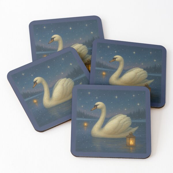 Item preview, Starlit Grace – Swan on the Frozen Lake designed and sold by GeoWild Designs.