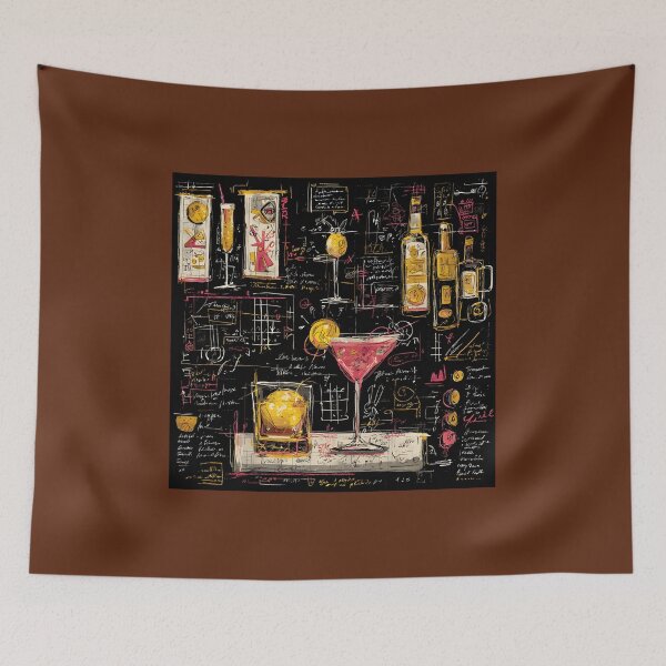 Item preview, Vibrant Cocktail Artwork with Abstract Geometric Sketches Evoking Creativity and Whimsy designed and sold by OlfactoART Studio.
