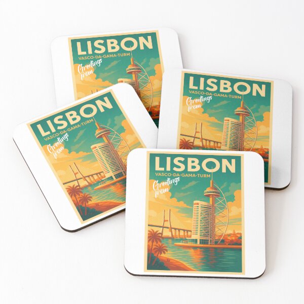 Item preview, Saludos desde LISBOA - Torre Vasco da Gama – Urban Retro Dreams designed and sold by Earth Celebration Designs.