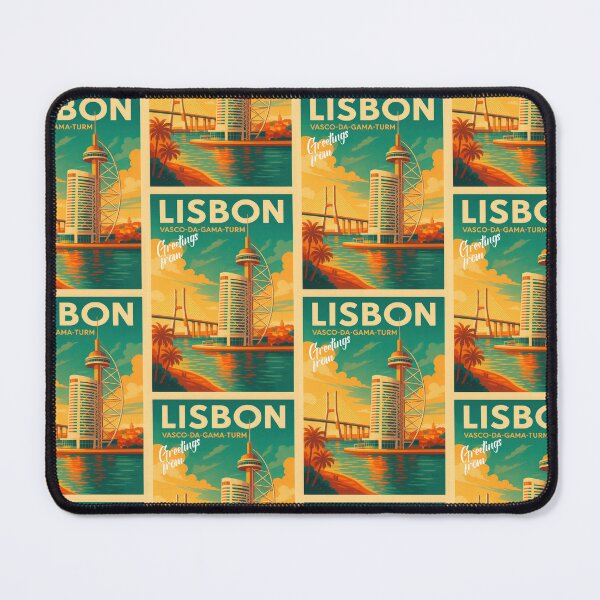Item preview, Greetings from LISBON - Vasco da Gama Tower – Urban Retro Dreams designed and sold by Earth Celebration Designs.