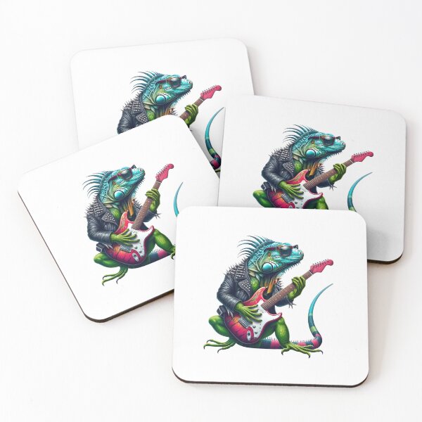 Item preview, Rock Iguana Guitarist | Edgy Punk Lizard with Electric Guitar designed and sold by Colorful-Garden.