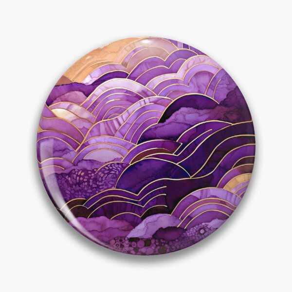 Item preview, Purple Ocean Waves Abstract Art With Golden Sunset designed and sold by DEC02.