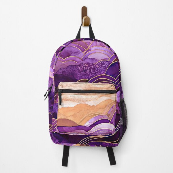 Item preview, Purple Ocean Waves Abstract Art With Golden Sunset designed and sold by DEC02.