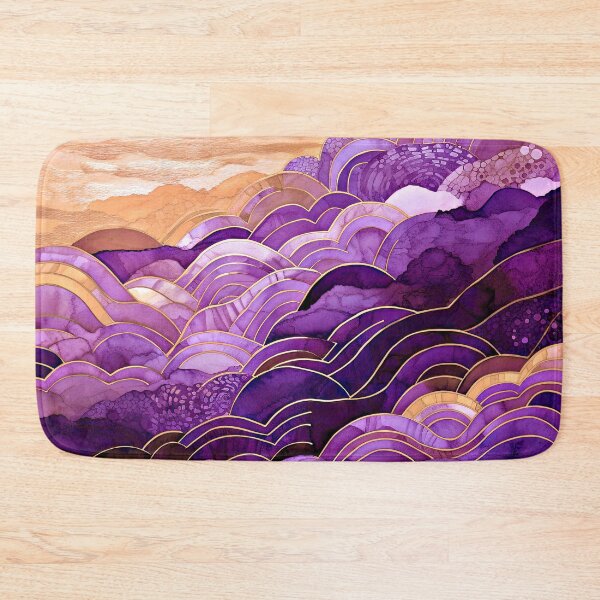 Item preview, Purple Ocean Waves Abstract Art With Golden Sunset designed and sold by DEC02.