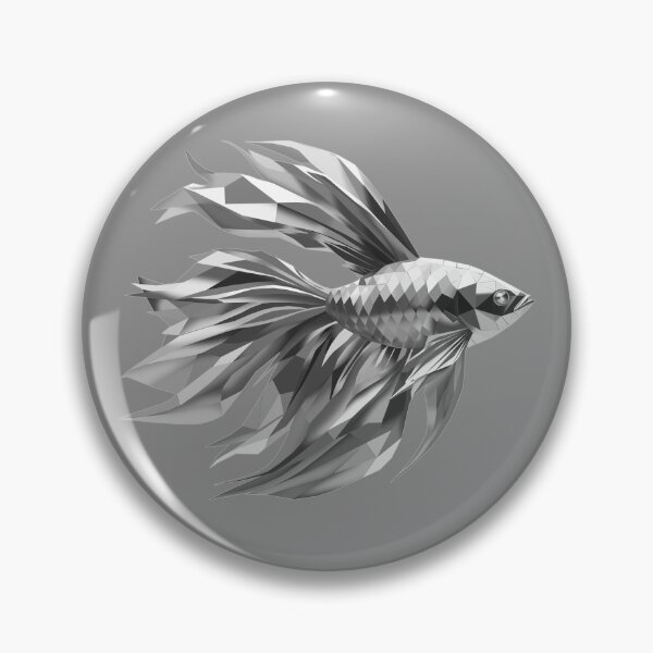 Item preview, Monochrome Low Poly Fish — Black, Grey & White 3D Digital Art designed and sold by InFrameVision.