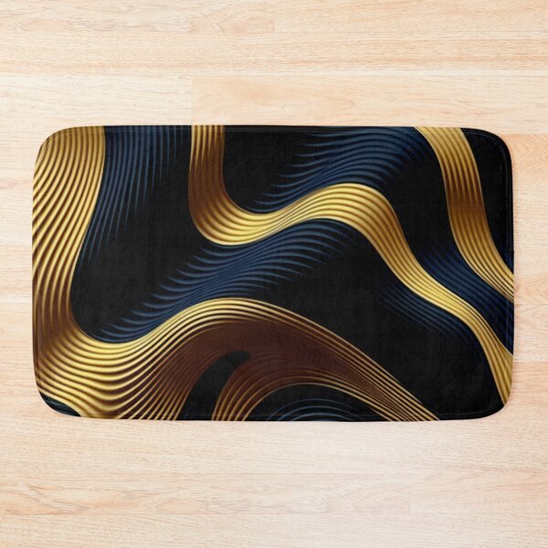 Item preview, Golden Wavy Flowing Lines On Elegant Midnight Black  designed and sold by DEC02.