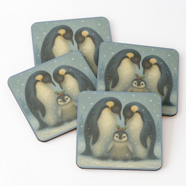 Item preview, Snowbound Love – Penguin Family designed and sold by GeoWild Designs.