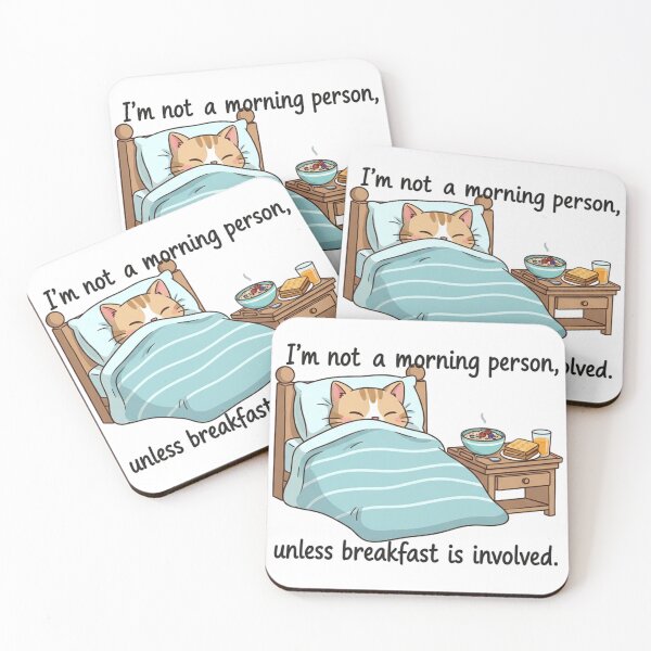 Item preview, Cat Wakes Up for Bedside Breakfast designed and sold by Silent Watch Threads..