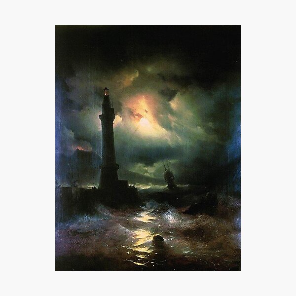Item preview, Ivan K  Aivazovsky — Neapolitan Lighthouse  designed and sold by BestPaintings.