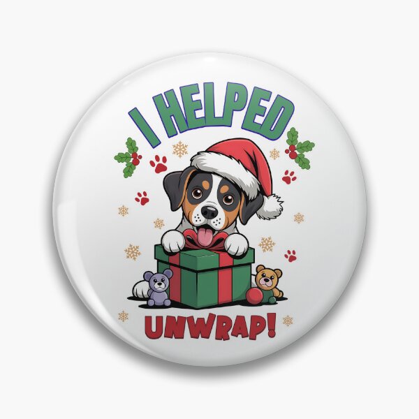 Item preview, I Helped unwrap, cute Christmas dog  designed and sold by GraphicTeeHubs.