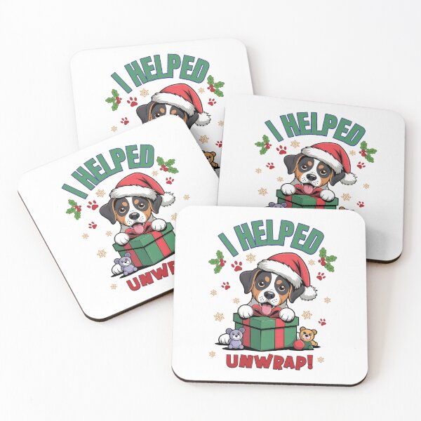 Item preview, I Helped unwrap, cute Christmas dog  designed and sold by GraphicTeeHubs.