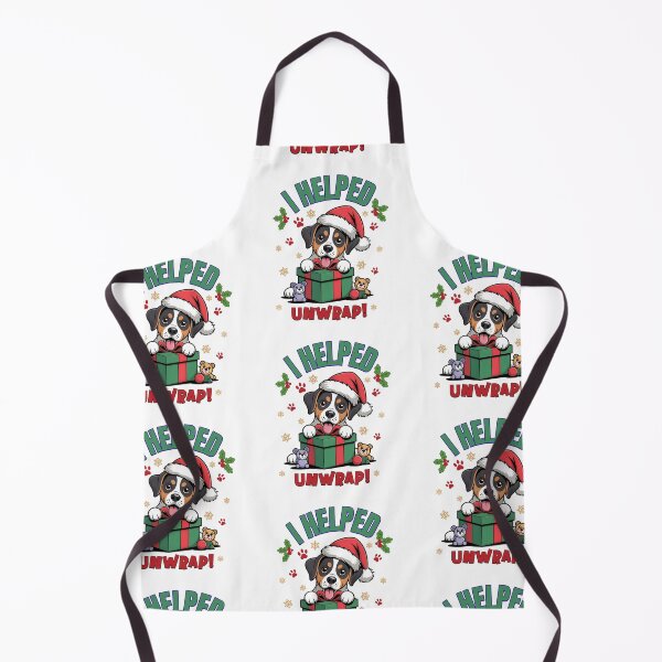 Item preview, I Helped unwrap, cute Christmas dog designed and sold by GraphicTeeHubs.