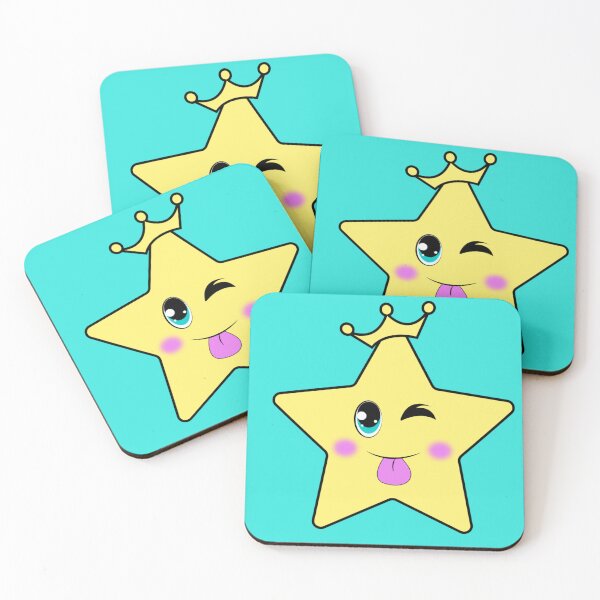 Item preview, animated star with a silly face & a crown designed and sold by ArtbyRushawna1.