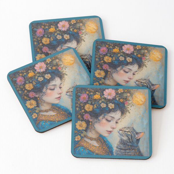 Item preview, Beautiful girl with a cat. designed and sold by Natalia-Vlad.