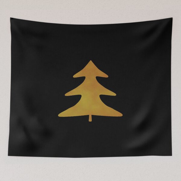 Item preview, Golden Pine Tree on black - Calm, Sensory-Friendly designed and sold by CreaTwinkles.