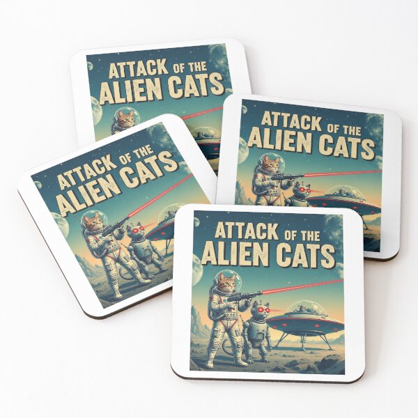 Item preview, Attack of the Alien Cats designed and sold by Funktastic Designs.