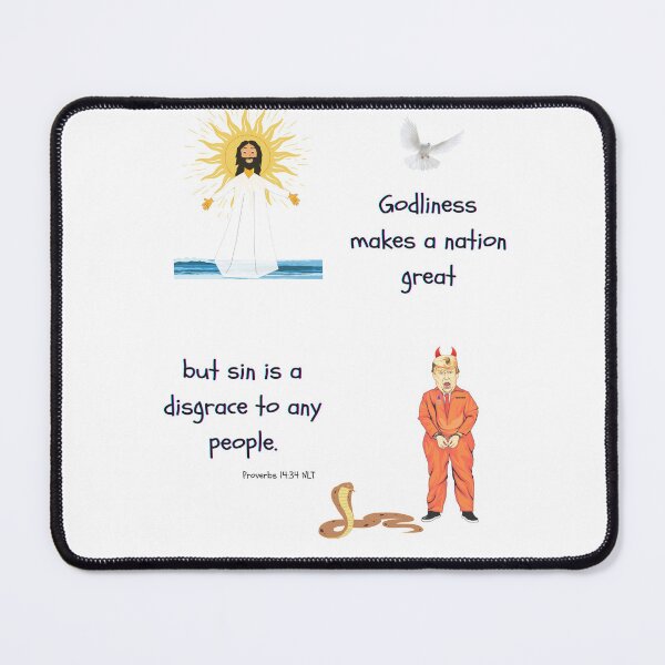 Item preview, Godliness Makes a Nation Great Proverbs 14:34 Bible Verse Christian Art designed and sold by SoulThread Studio.