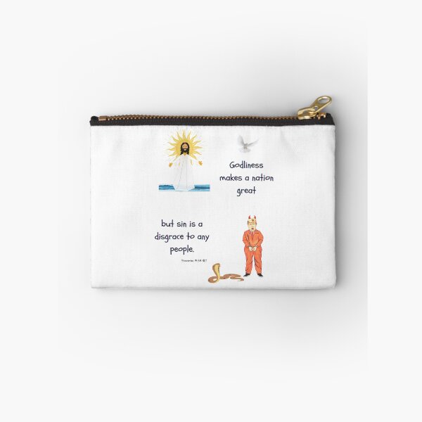 Item preview, Godliness Makes a Nation Great Proverbs 14:34 Bible Verse Christian Art designed and sold by SoulThread Studio.