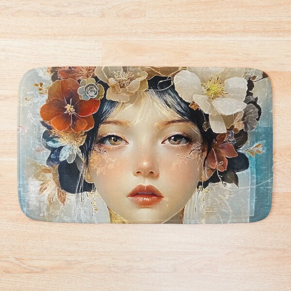 Item preview, Mysterious, Mystical Fantasy Female Face Wearing Flower Headdress designed and sold by DEC02.
