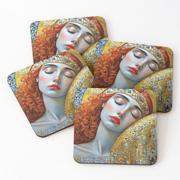 Item preview, Daydreamer - Portrait of a woman inspired by Klimt designed and sold by 3ling_Design.