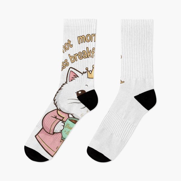 Item preview, Breakfast Queen Cat in Pink Pajamas designed and sold by Silent Watch Threads..