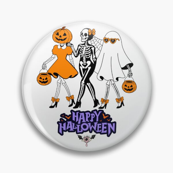 Item preview, Whimsical Halloween Skeletons, Ghost, and Pumpkin Evil Eyes designed and sold by CreativeCrewApp.
